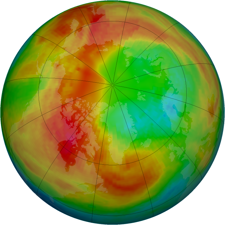 Arctic ozone map for 28 February 2003